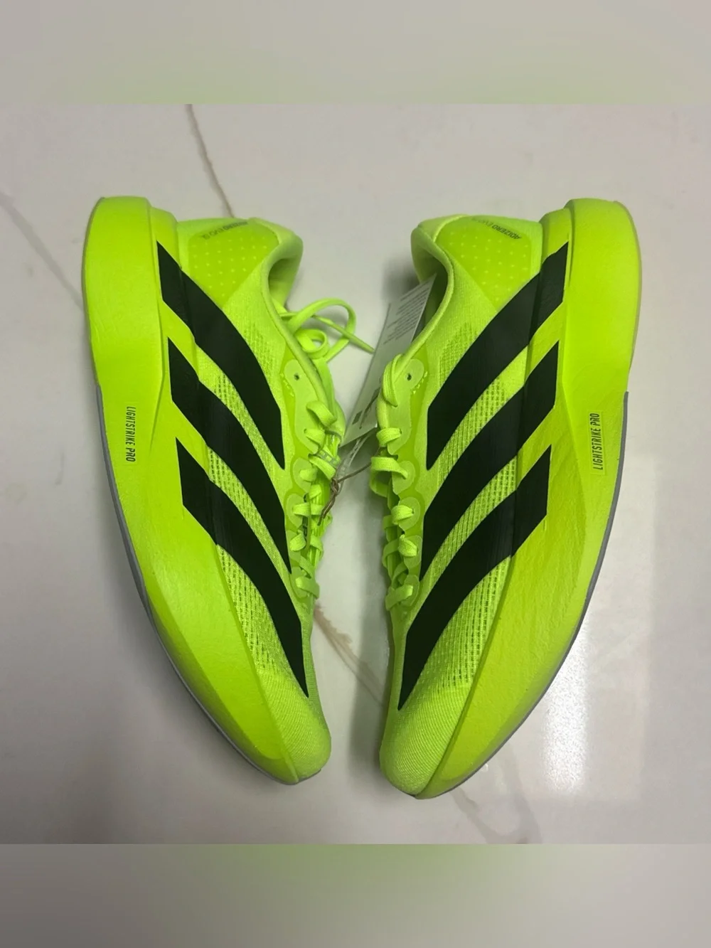New Adidas Adizero Evo SL Running Shoes Lucid Lemon Black Womens Size 5.5 JR5839